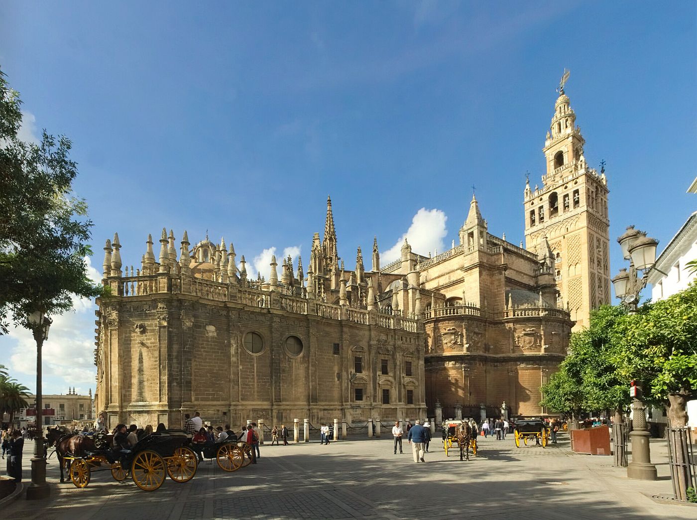 Seville cathedral and the Giralda tower above the old town