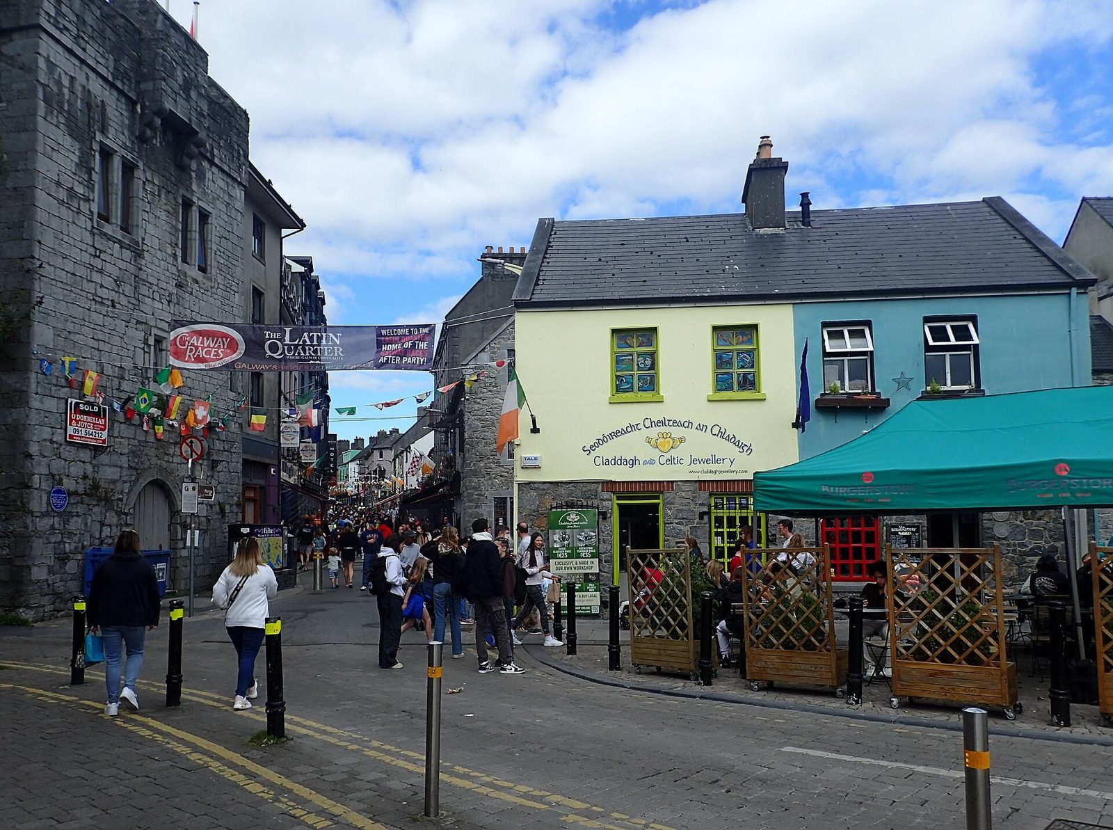 Colourful shopfronts in Galway