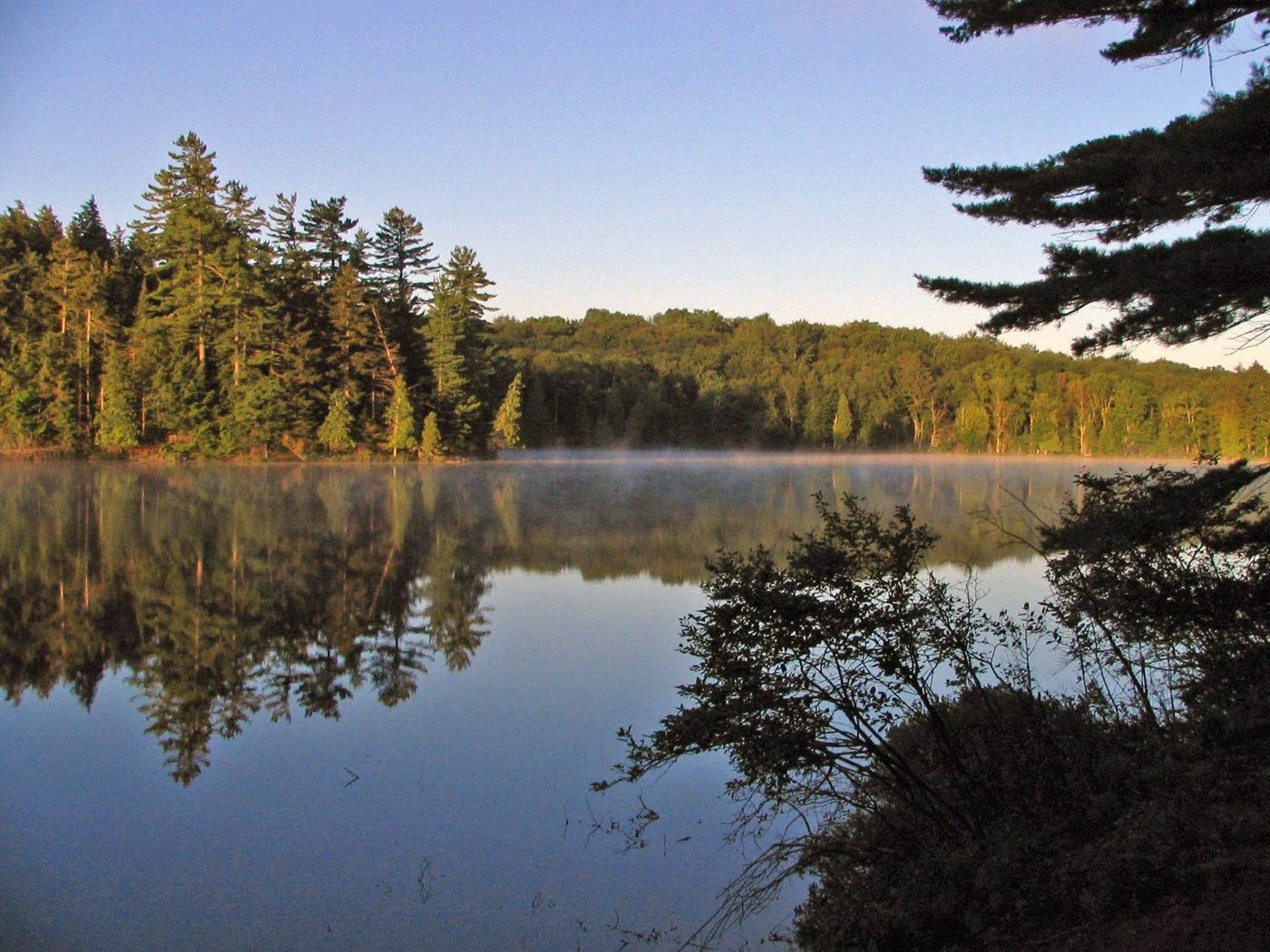 Adirondack mountains and lake in New York State
