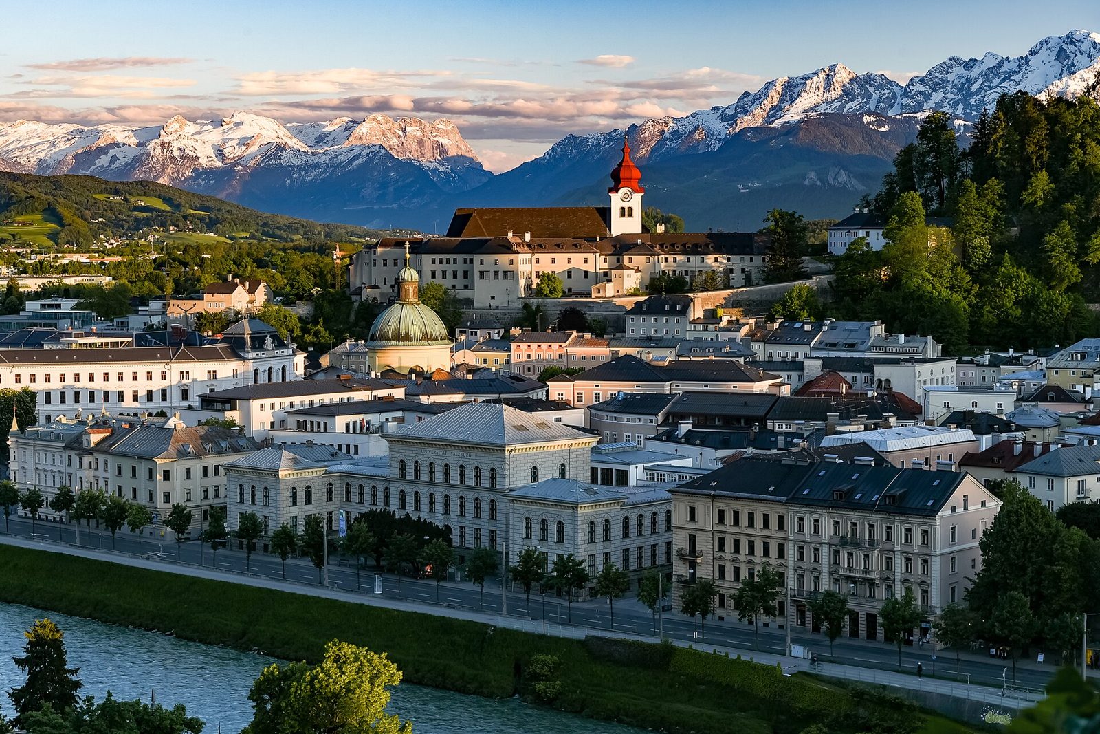 Salzburg old town and river